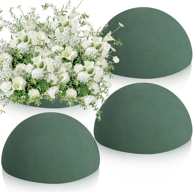 STEFORD 4 PCS Round Floral Foam Blocks Half Balls, Wet & Dry Green Flower Foam for Fresh and Artificial Flower Arrangements (7.5 x 3.7 Inches) - Image 1
